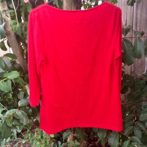 Merona Tee Shirt Red Solid Christmas Stretch - Picture 6 of 6